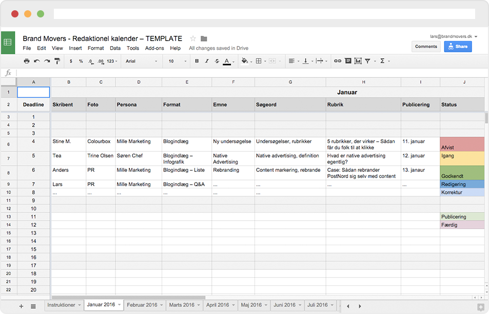 Sådan laver du en redaktionel kalender til content marketing